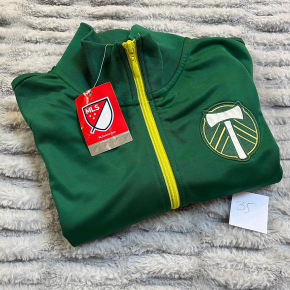 NWT Mitchell & Ness MLS Portland Timbers Track Jacket Green Yellow Zip Men's M - Picture 14 of 14